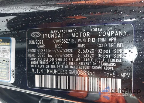 2021 Genesis Gv80 3.5T Awd Advanced from USA, damaged, VIN KMUHCESC9MU068355